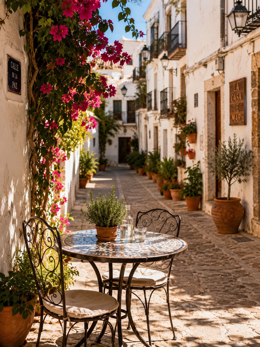 Tisch in einer spanischen Gasse